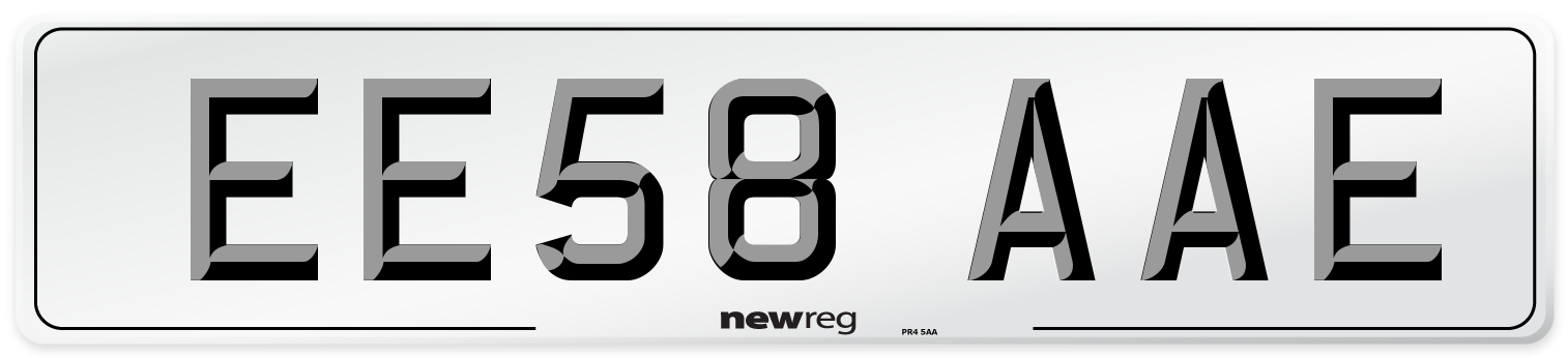 EE58 AAE Number Plate from New Reg